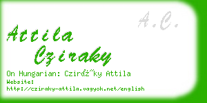 attila cziraky business card